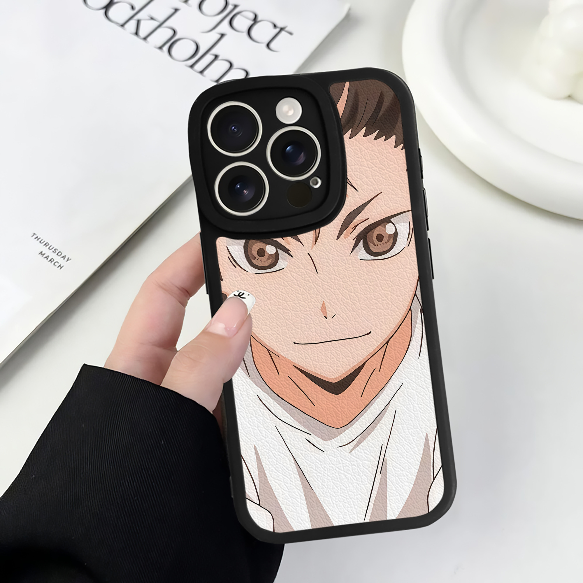 （画像用） ハイキュー!! Haikyu!! 【iPhone 16シリーズ対応】シリコンスマホケース（レザー調） 材質：シリコン